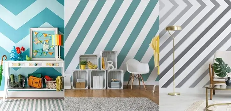 Chevron-Tape Wall Paint Design With Painters Tape
