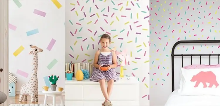 Confetti Tape Wall Paint Design Ideas