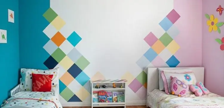 Kids Masking Tape Wall Paint Design