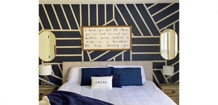 Simple Tape Wall Paint Design Ideas for home