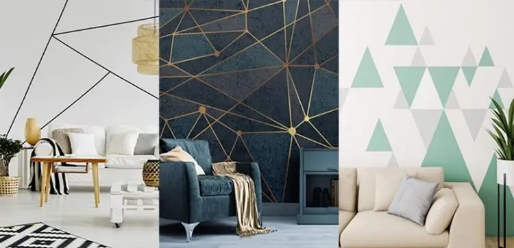 Triangle-Shape Wall Paint Design With Painters Tape