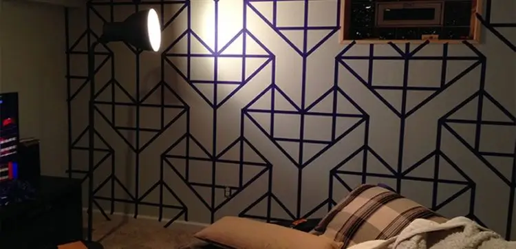 latest Wall Paint Design With Masking Tape