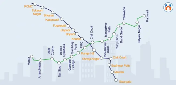 Pune Metro Rail Route Map
