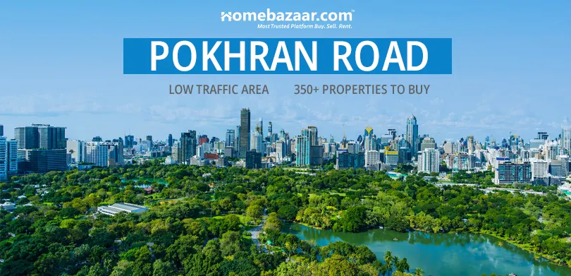 Lush surroundings of Pokhran Road, one of the top areas for NRI real estate investment in Thane. 