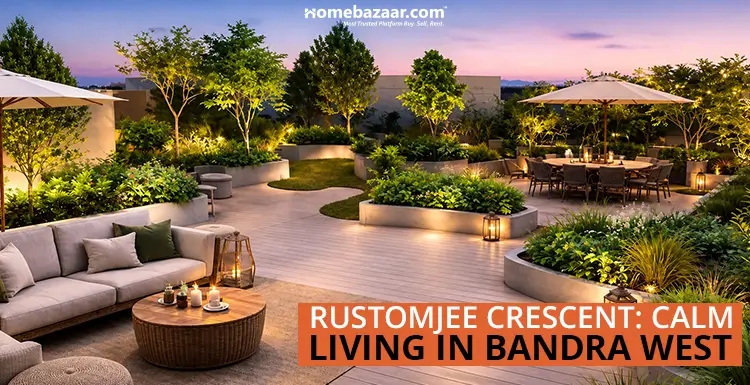 Outdoor sit out areas in Rustomjee Crescent , one of the best amenities in residential projects. 