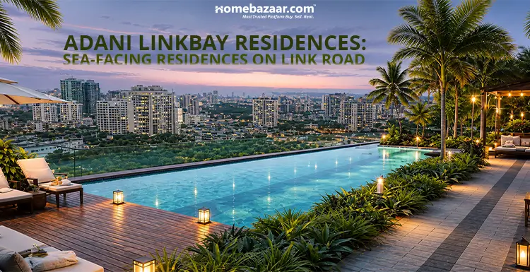 Cabana sitting and rooftop pool of Adani Linkbay residences. 