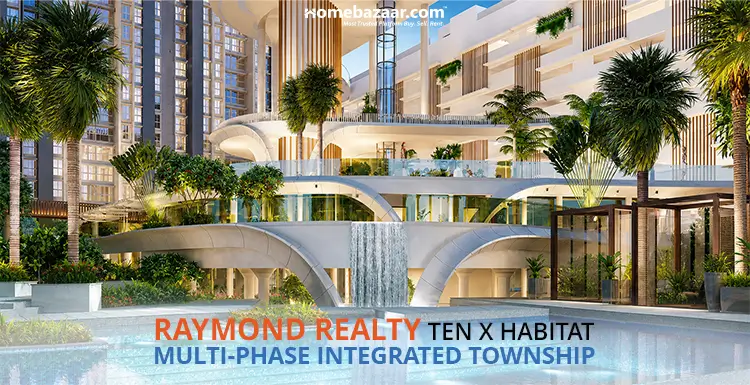 Inside the premises of Raymond Ten X Habitat, one of the top housing projects in Thane. 