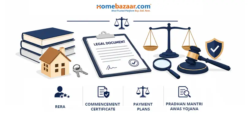 The image mentions the points one should keep in mind while checking the legalities of the property. 