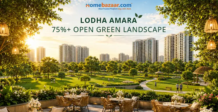 Greenery inside Lodha Amara, one of the green residential projects in Thane.