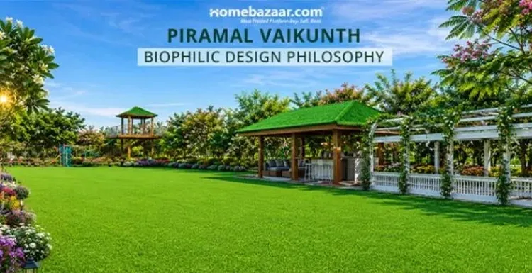 Image of a playground in Piramal Vaikunth, one of the green residential projects in Thane, with a biophilic design.