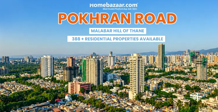 Image looking over the properties of Pokhran Road, one of the top localities in Thane. 